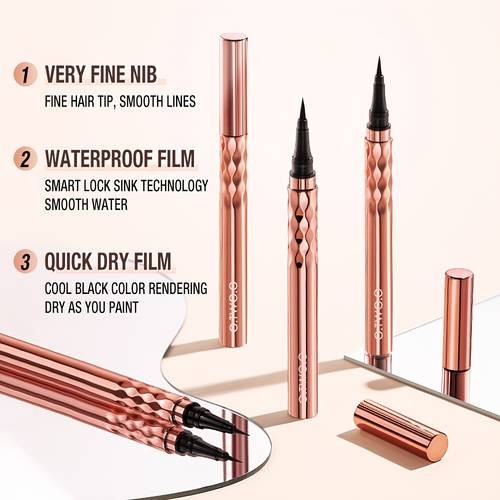 O.TWO.O Super Waterproof Black Liquid Eyeliner  Long-Lasting Precision Liner Smudge-Proof  Easy to Apply  Perfect for Daily Makeup & Special Events  Mothers Day Gift