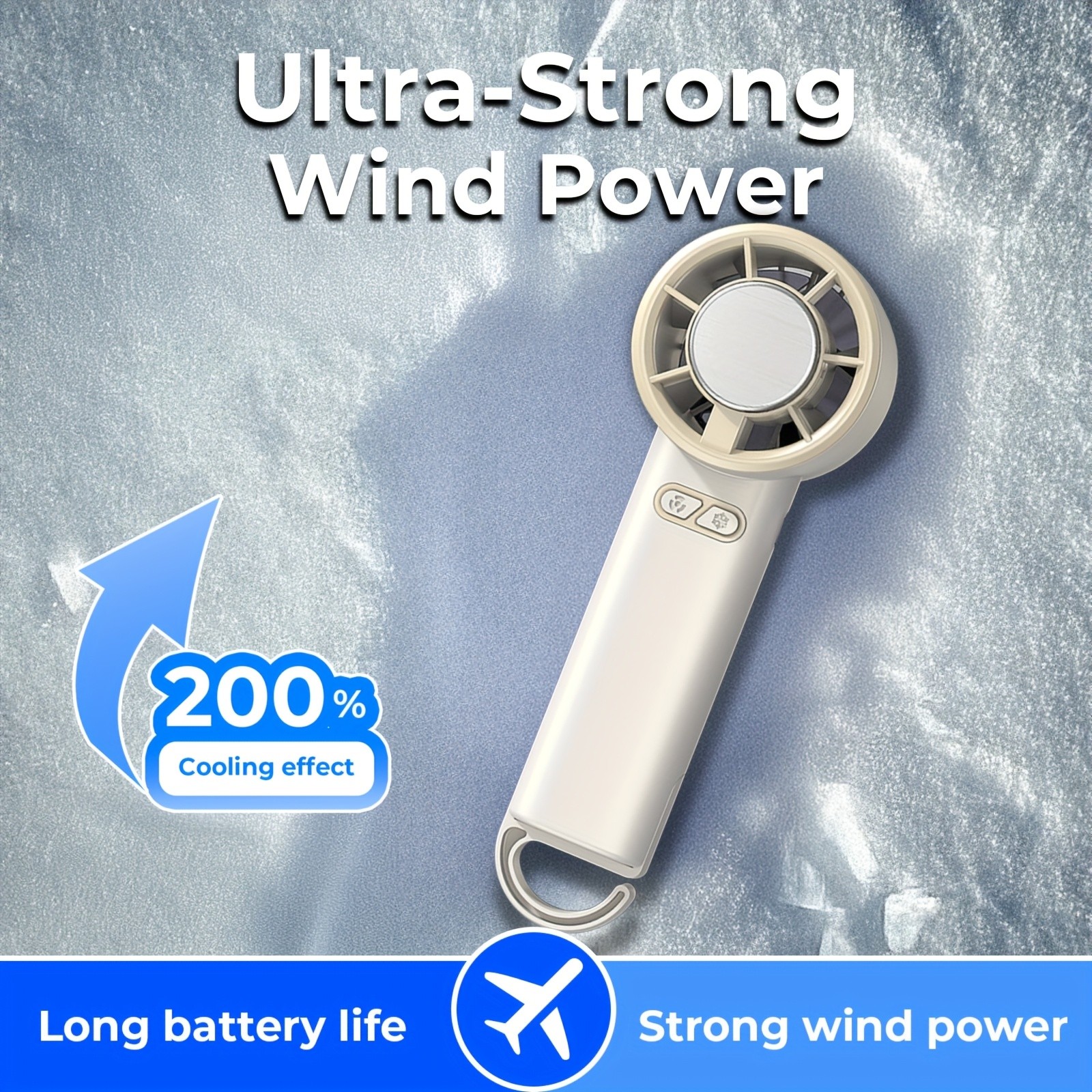 iWhale Portable Handheld Cooling Fan with Ice-Cooling Pad  Powerful Cooling Relief Anywhere You Go