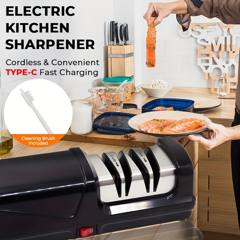 iWhale BLACK SAMURAI Pro Sharpener with Angle Clip & Dual-Mode Precision Sharpening Power for Every NZ Kitchen