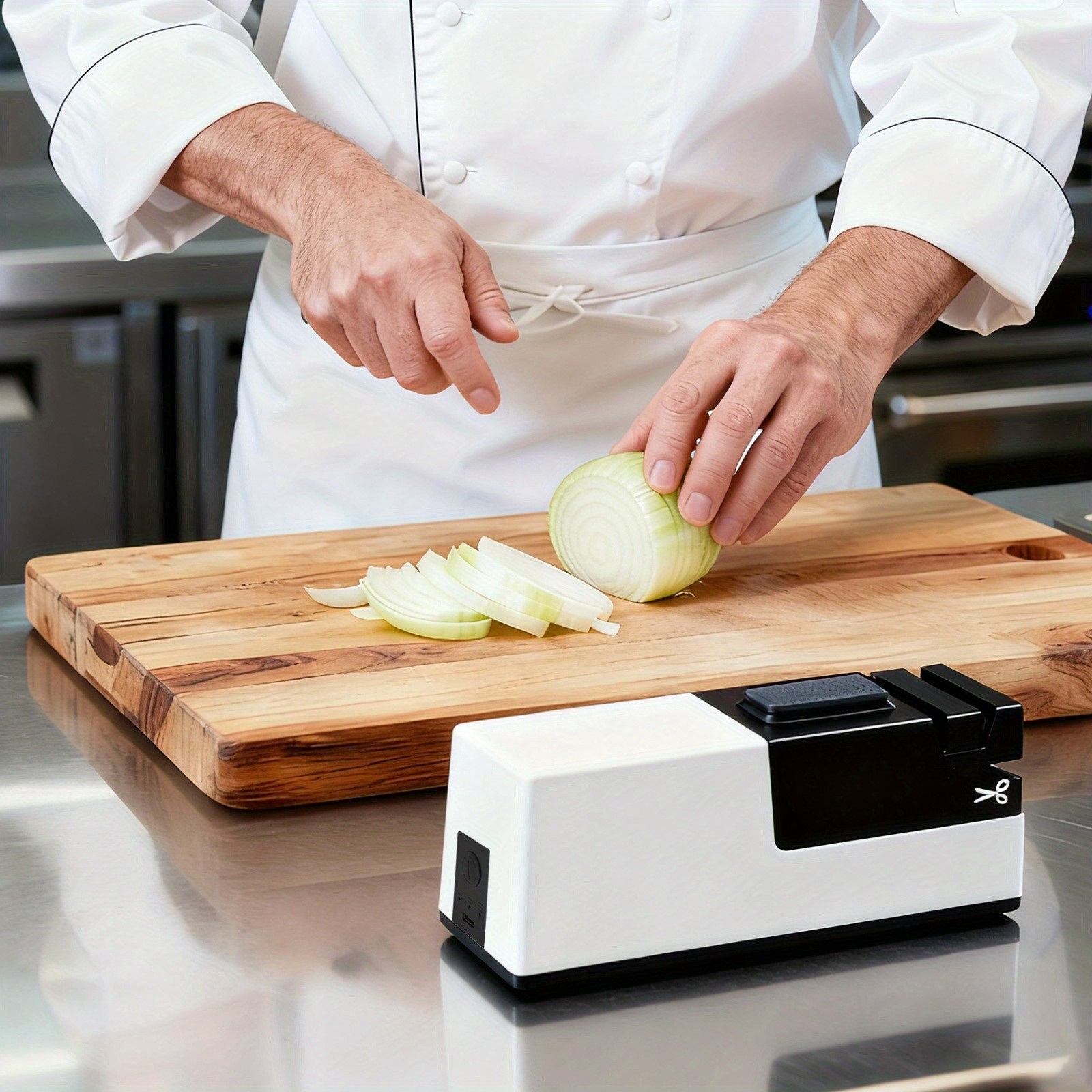 iWhale Electric Kitchen Sharpener 1300mAh USB Rechargeable Automatic Sharpening & Polishing for Effortless Knife Restoration