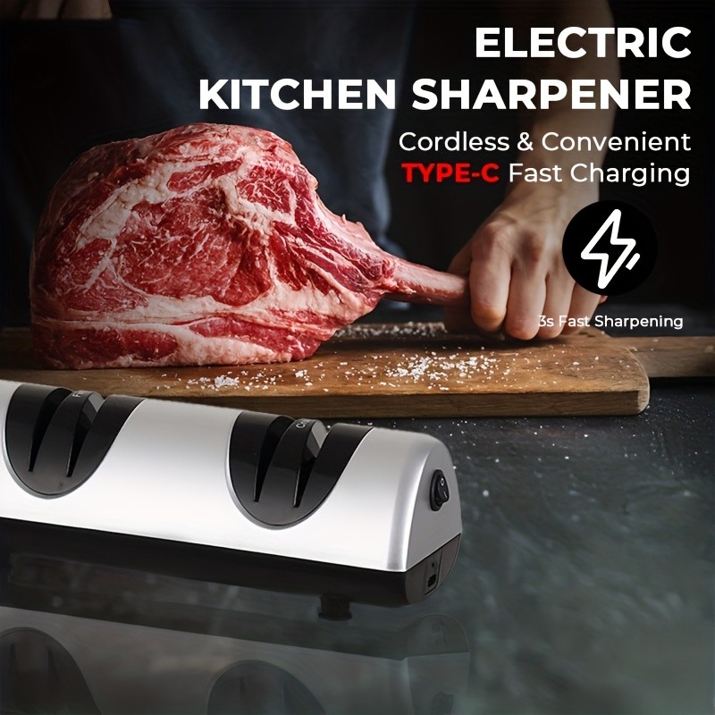 iWhale Professional Electric Kitchen Sharpener with 2-Stage Coarse & Fine System  Clean, Cordless & Precision Sharpening for NZ Kitchens
