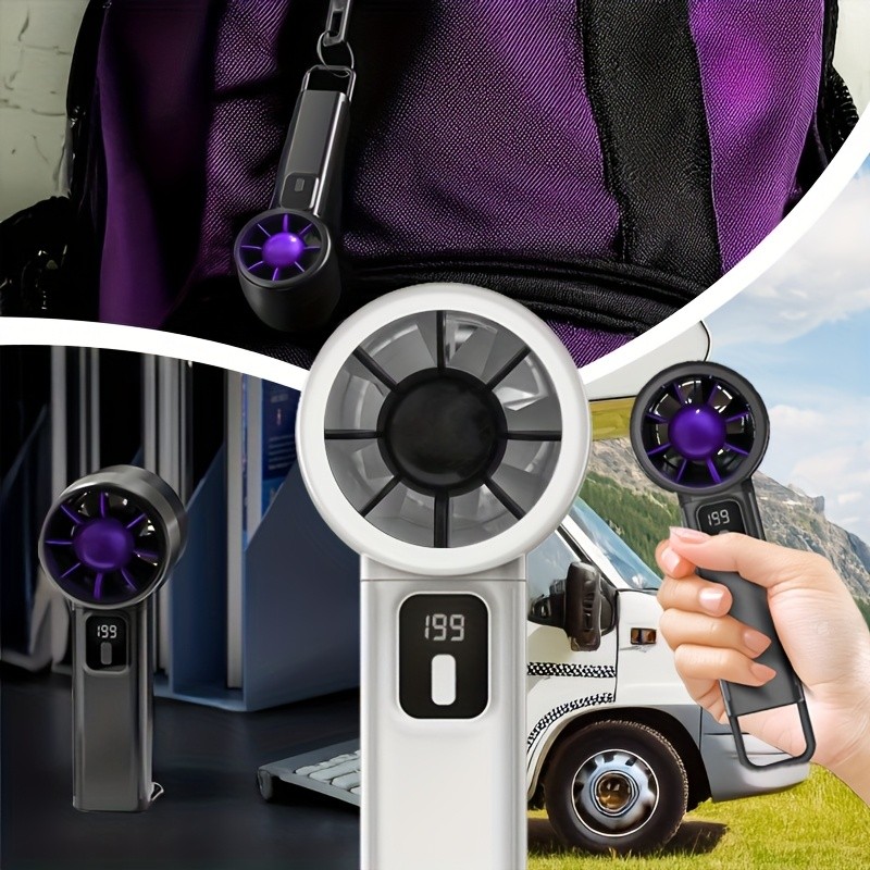 iWhale 199% Turbo Mini Fan with Digital Display  Ultra-Powerful Cooling in a Pocket-Size Design