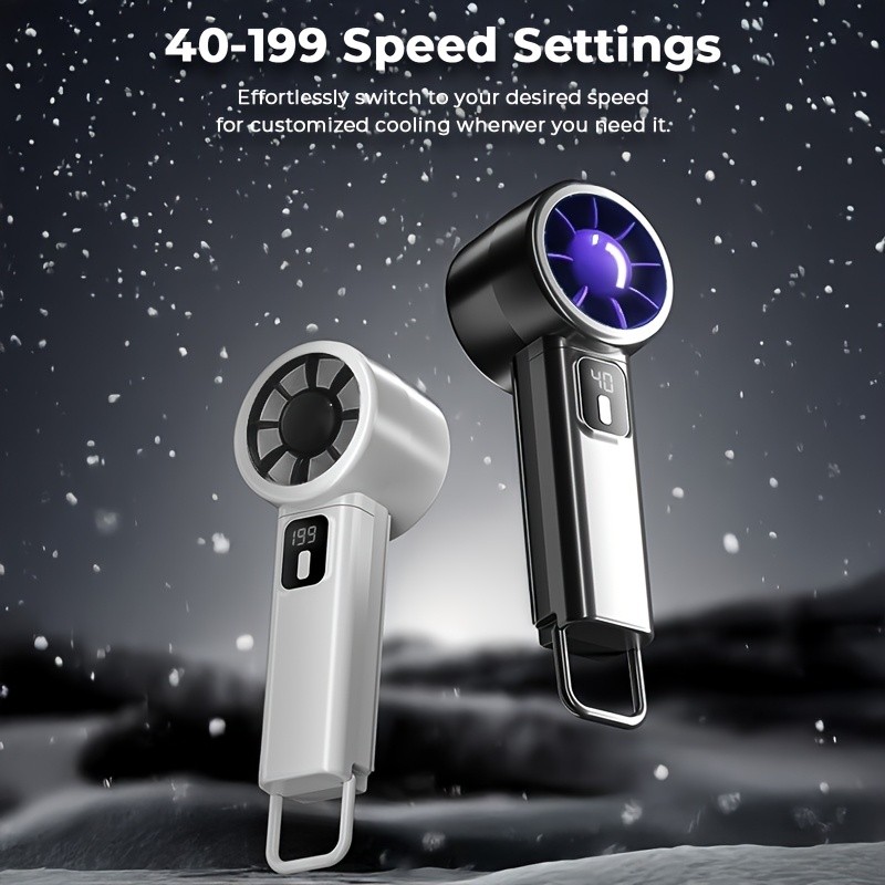 iWhale 199% Turbo Mini Fan with Digital Display  Ultra-Powerful Cooling in a Pocket-Size Design