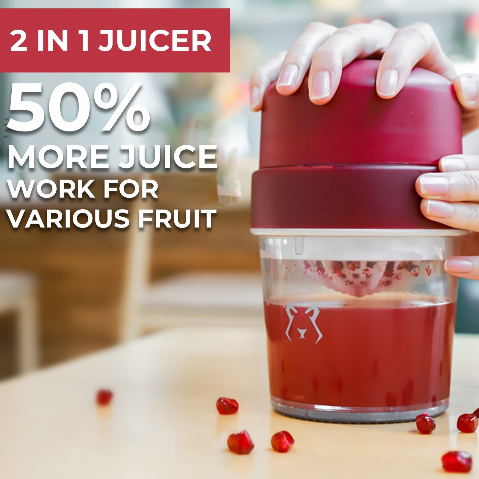 iWhale Manual Citrus Juicer with Separate Cup  Heavy-Duty, No-Electricity Juicing for Fresh Lemon & Orange Drinks Anywhere