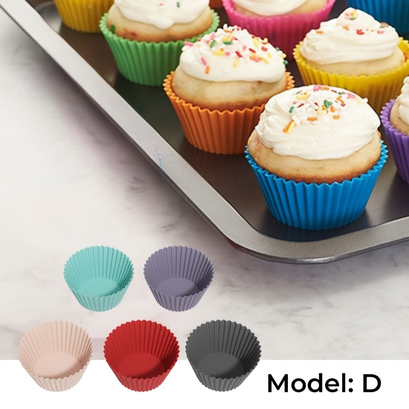 iWhale 5pcs Mini Silicone Muffin & Cupcake Molds  Non-Stick, Easy-Release Baking Cups for Perfect Holiday Desserts