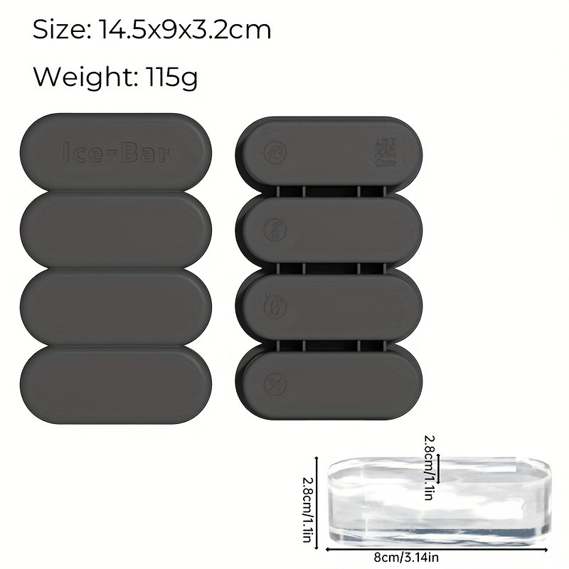 iWhale Silicone Ice Cube Tray with Lid  Flexible, Easy-Release 4-Mold Design for Perfect Ice Every Time