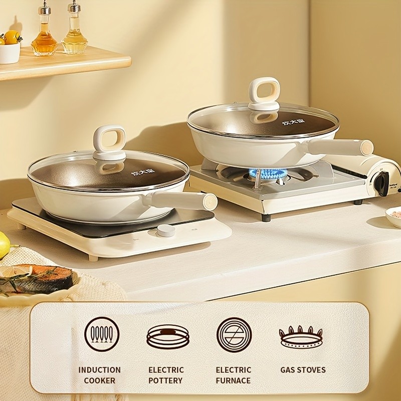 COOKER KING Non-Stick Titanium Coating Frying Pan with Lid  Healthy, PFOA-Free Cooking for All NZ Cooktops