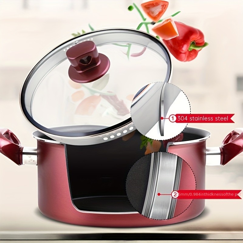 COOKER KING 4 Quart Non-Stick Stockpot with Glass Lid  PTFE/PFOA-Free, Induction Ready & Perfect for Everyday NZ Cooking