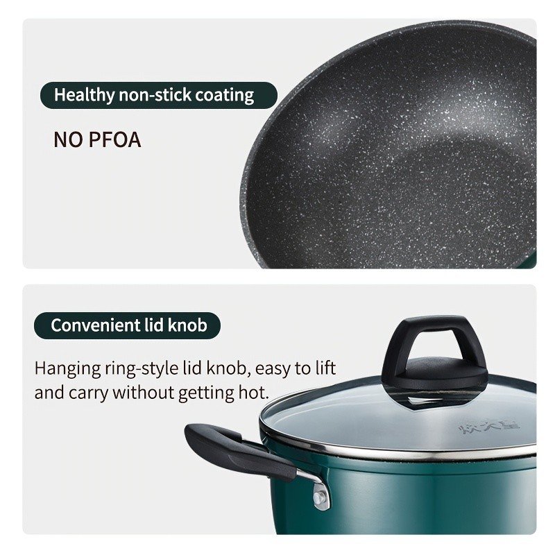 COOKER KING 22cm Non-Stick Saucepan with Glass Lid  Multi-Purpose, PFOA-Free Stew Pot for Soup, Noodles & Everyday NZ Cooking