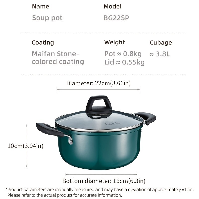 COOKER KING 22cm Non-Stick Saucepan with Glass Lid  Multi-Purpose, PFOA-Free Stew Pot for Soup, Noodles & Everyday NZ Cooking