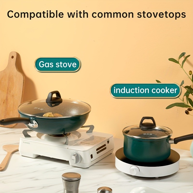 COOKER KING 18cm Nonstick Saucepan with Glass Lid  PFOA-Free Aluminum Alloy Pot for Safe, Even & Easy Everyday NZ Cooking