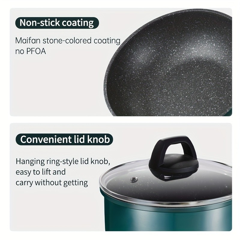 COOKER KING 18cm Nonstick Saucepan with Glass Lid  PFOA-Free Aluminum Alloy Pot for Safe, Even & Easy Everyday NZ Cooking