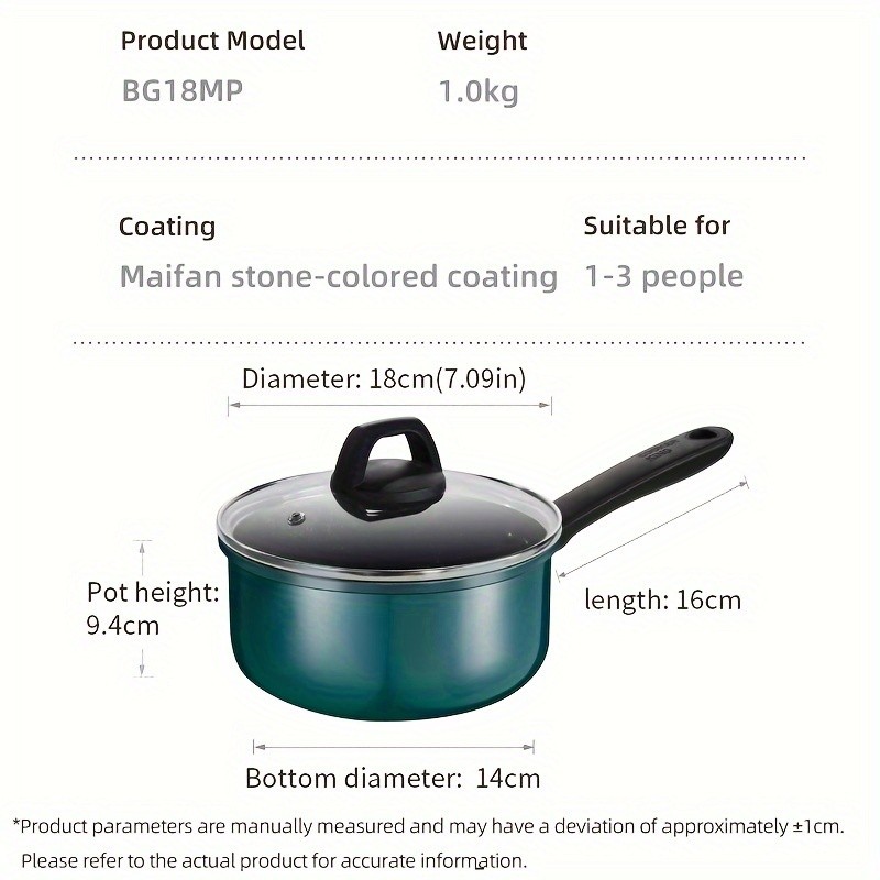 COOKER KING 18cm Nonstick Saucepan with Glass Lid  PFOA-Free Aluminum Alloy Pot for Safe, Even & Easy Everyday NZ Cooking