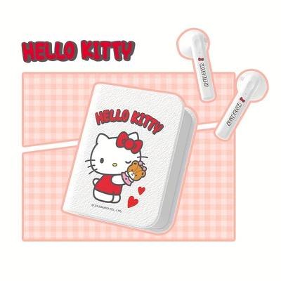 Sanrio Hello Kitty Wireless Earbuds  Cute Kawaii Red & White Book-Style Earphones with Beaded Lanyard Wireless  Touch Control  Type-C Charging  Perfect for Girls, Gaming, Sports & Travel  Birthday/Christmas Gift