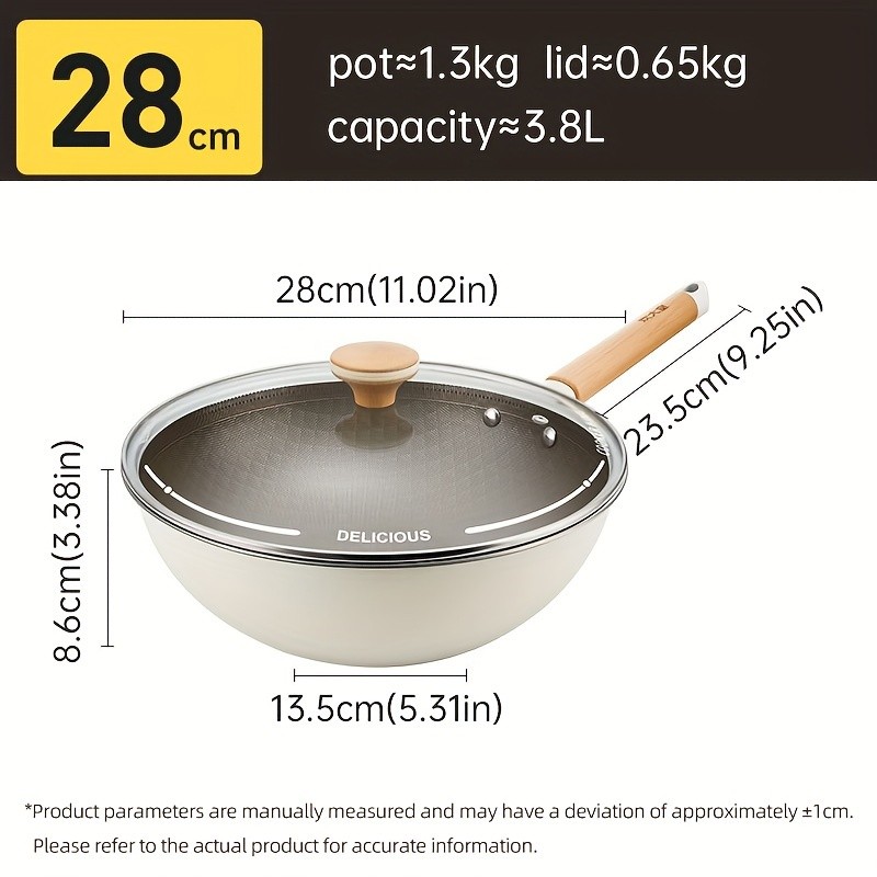 COOKER KING Non-Stick Titanium Coated Wok Pan with Lid  Healthy, PTFE/PFOA-Free Multi-Layer Wok for All NZ Cooktops