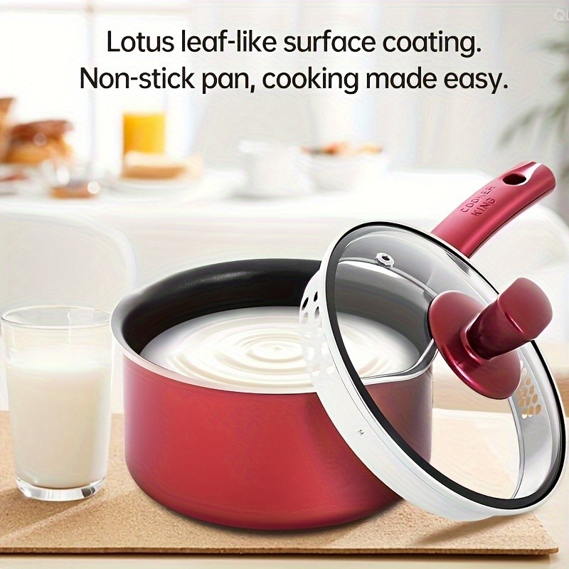 COOKER KING 2.1QT Nonstick Saucepan with Glass Lid  Safe, Even-Heating Daily Pot for All NZ Cooktops