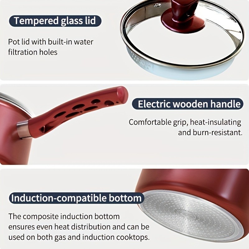 COOKER KING 2.1QT Nonstick Saucepan with Glass Lid  Safe, Even-Heating Daily Pot for All NZ Cooktops