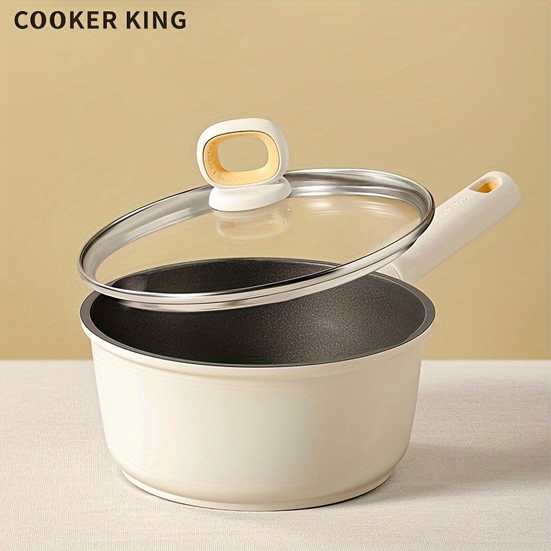COOKER KING Titanium-Infused Nonstick Saucepan with Lid  Durable PFOA-Free Alloy Pot for All NZ Cooktops