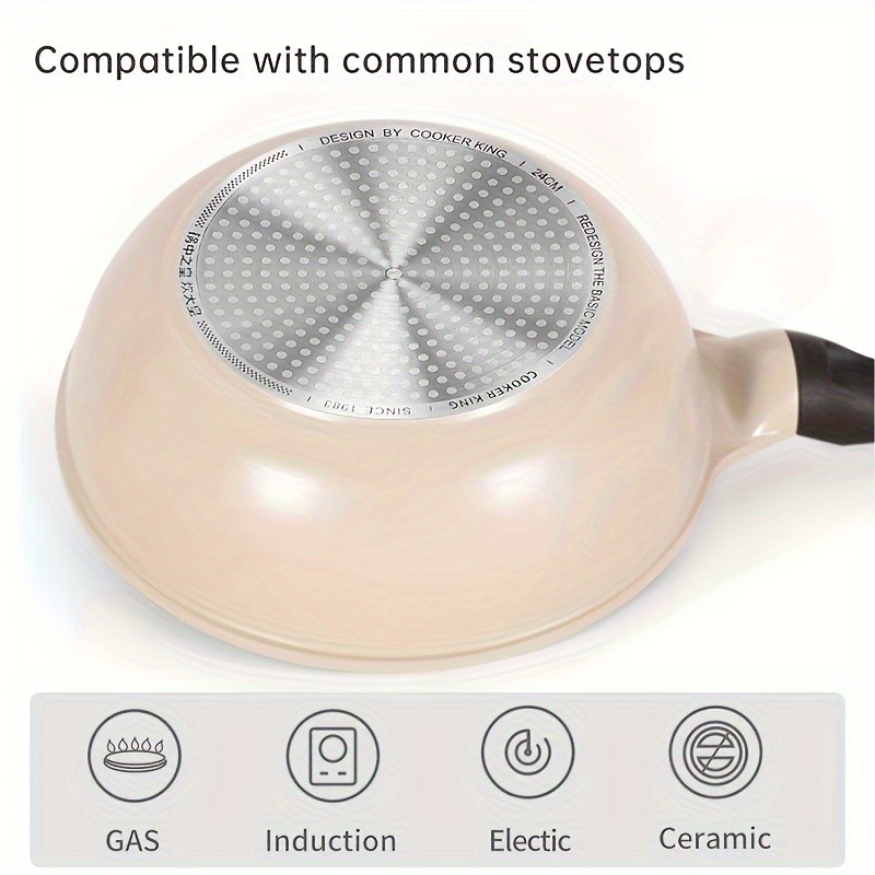 COOKER KING 9.45-Inch Deep Nonstick Fry Pan with Glass Lid  Restaurant-Grade, PTFE/PFOA-Free Skillet for All NZ Cooktops