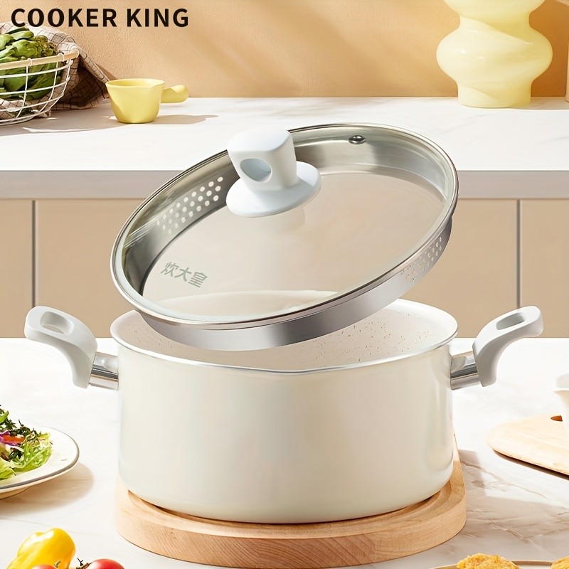 COOKER KING 3.8L Everyday Nonstick Stock Pot with Glass Lid  PFOA-Free Family Cooker for All NZ Cooktops
