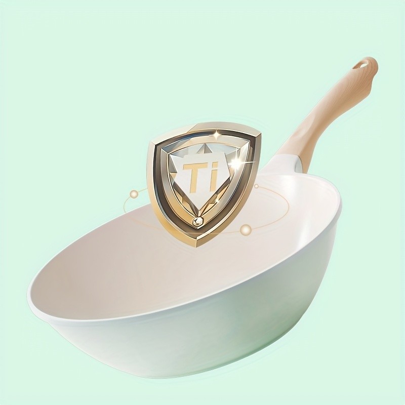 COOKER KING 28cm Titanium-Ceramic Wok with Lid  PFOA/PTFE-Free Stir-Fry Pan with Cool-Touch Handles for All NZ Cooktops