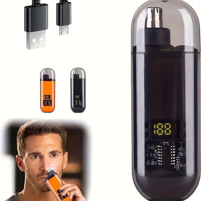FEIYBA Mini USB Nose Hair Trimmer  Compact, Stylish & Cordless Grooming for Men and Women