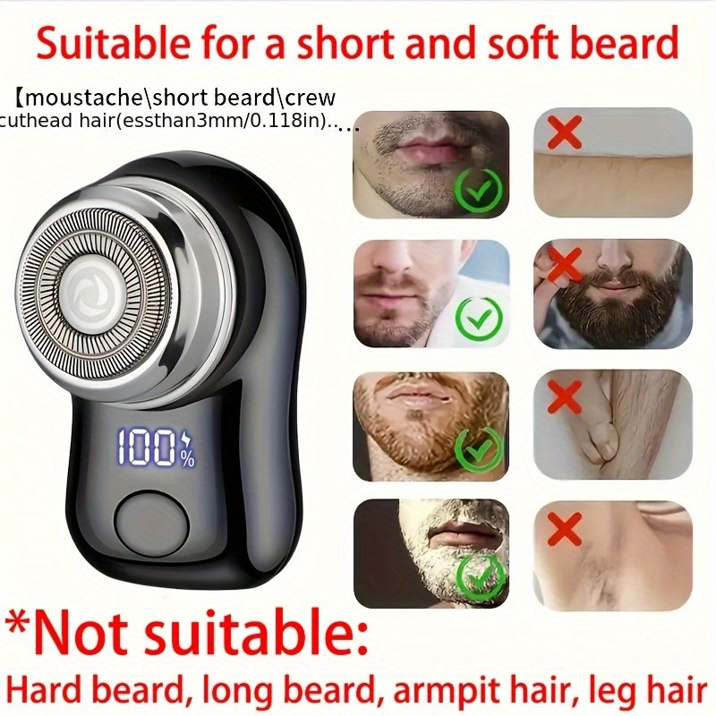 FEIYBA USB Mini Electric Shaver with LED Display Portable Cyclone Blade Grooming for Smooth Shaving Anywhere