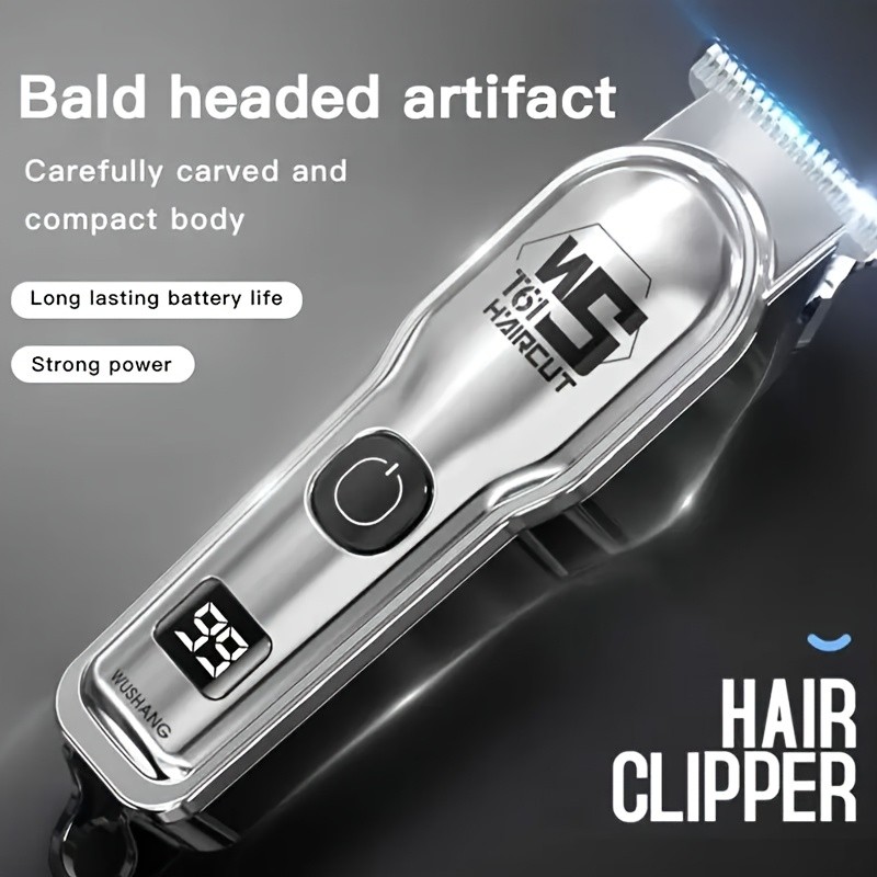 FEIYBA Professional Mens Hair Clipper Set with Digital Display  USB Grooming Kit with Multiple Combs for Barbers & Home Styling