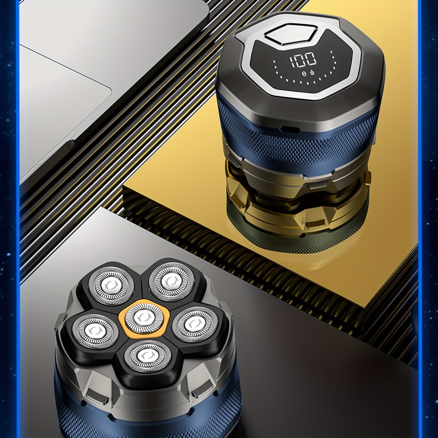 FEIYBA 6-Speed Cordless Electric Shaver with Spare Blade Mesh  Long-Life USB Razor for Smooth, Powerful Mens Grooming