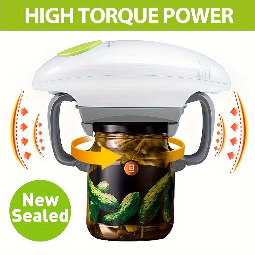 FEIYBA Torque-Assist Electric Jar & Can Opener  One-Touch, Battery-Powered Kitchen Tool for All Jar Sizes