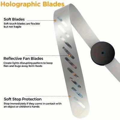 STNYNY Electric Fly Swatter  3-Mode Wind, 360 Rotating, Battery-Powered Pest Control Tool Portable  Indoor/Outdoor Use  Ideal for Camping & Parties  Modern Durable ABS Design