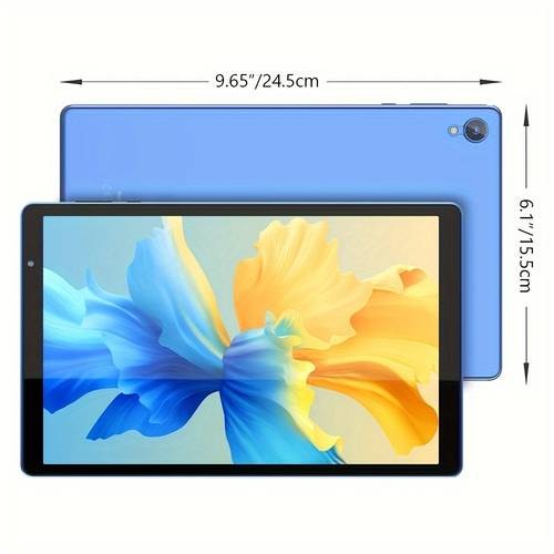 FITIFUN 10-Inch Android Tablet  Quad-Core, 4GB RAM, 32GB Storage, 1TB Expandable, IPS HD Display (Blue) Android 14/15  WiFi 6  Dual Cameras  Large Battery  Type-C Charging