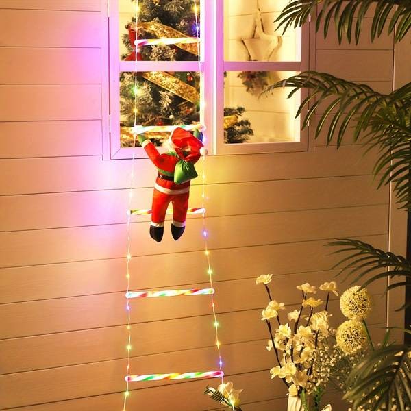 LED Christmas Ladder Light  Vintage Festive Charm with Battery Box Power