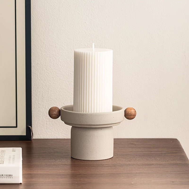 CEEFU Modern 3-Candle Ceramic Holder with Handles  Minimalist Drip-Resistant Stand for Holiday & Everyday NZ Home Decor