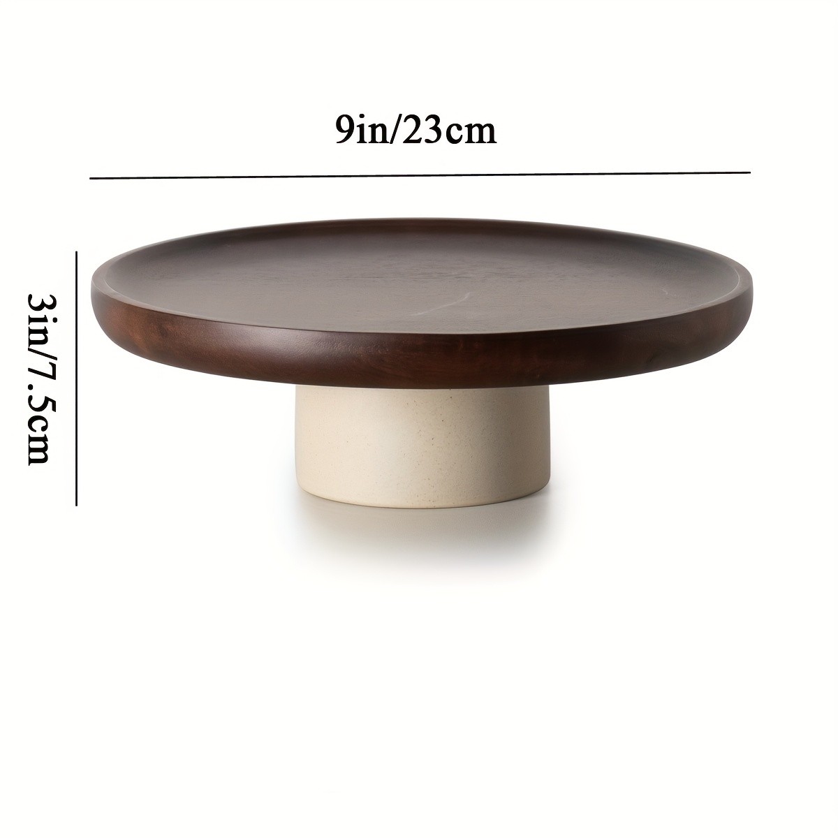 CEEFU Acacia Wood Cake Stand with Pottery Base  Elegant Food-Safe Display for Weddings, Parties & NZ Home Celebrations