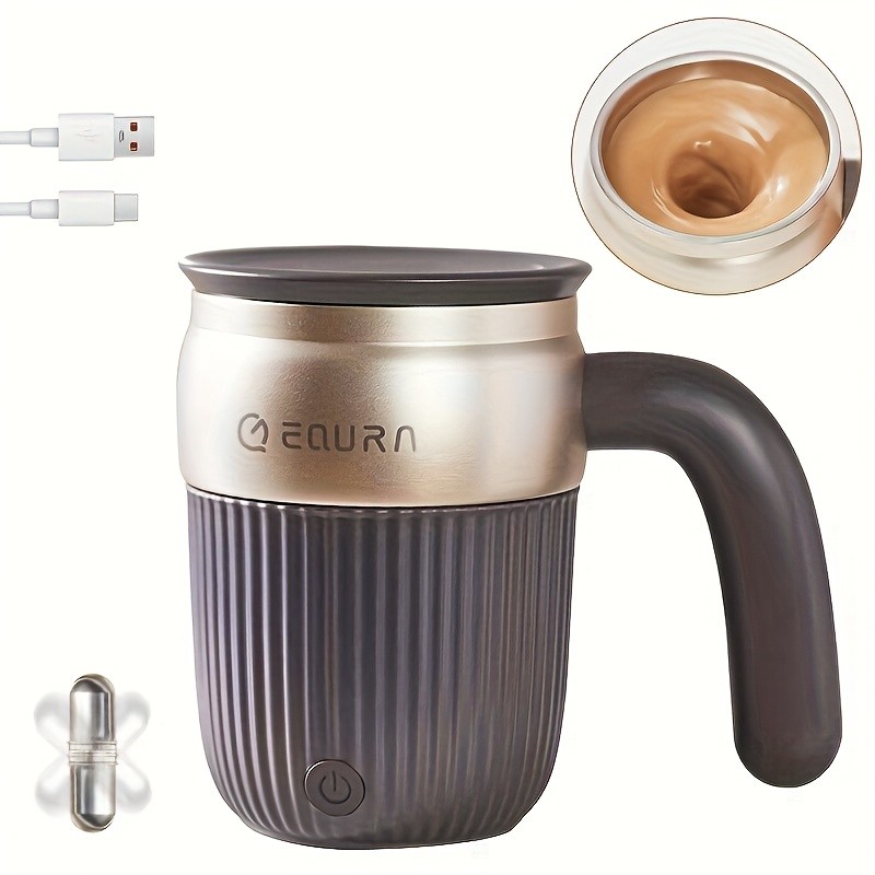 eQUra 450ml Automatic Magnetic Stirring Cup 316 Stainless Steel Self-Mixing Coffee & Milkshake Mug (2025 Gift Edition)