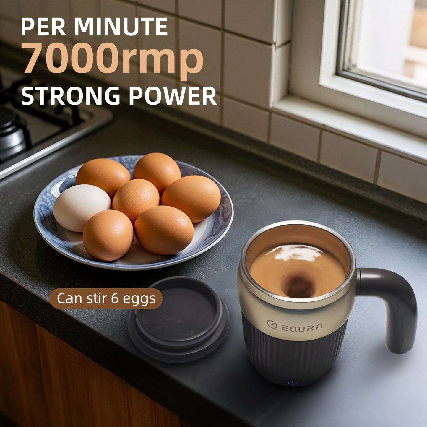 eQUra 450ml Automatic Magnetic Stirring Cup 316 Stainless Steel Self-Mixing Coffee & Milkshake Mug (2025 Gift Edition)
