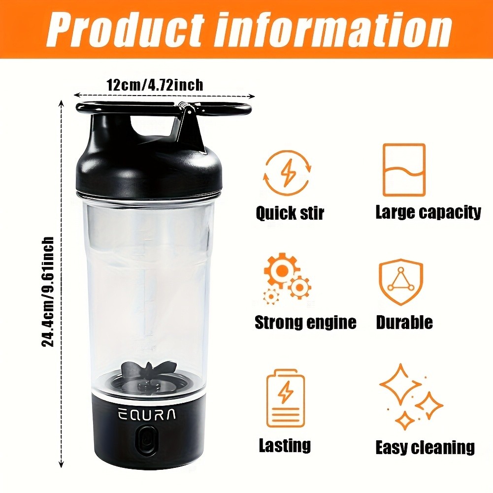 eQUra Portable Tritan Water Bottle with Capacity Scale  Shatterproof Single-Spout Hydration Bottle for Gym, Camping & Outdoor Use