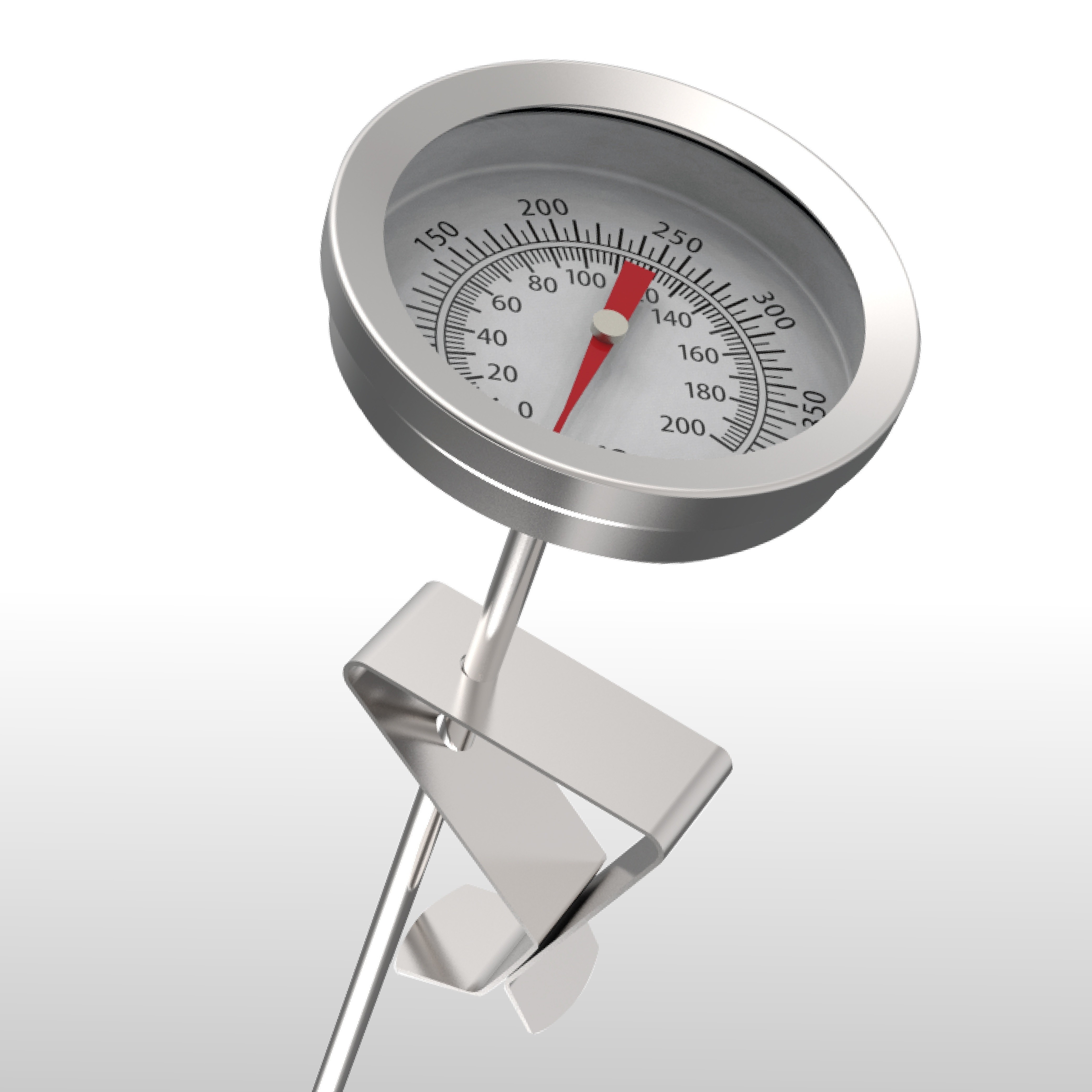 KT THERMO Stainless Steel Deep Fry Thermometer with Pot Clip  Long-Probe Food-Safe Gauge for Frying, BBQ & Baking