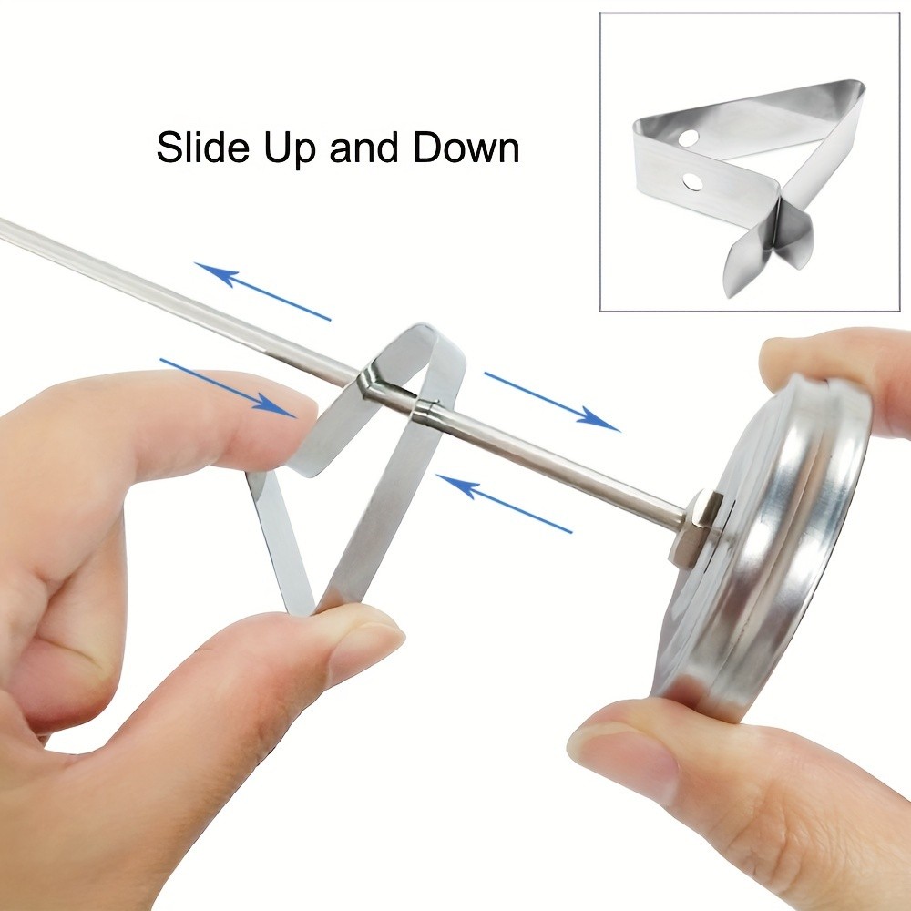 KT THERMO Stainless Steel Deep Fry Thermometer with Pot Clip  Long-Probe Food-Safe Gauge for Frying, BBQ & Baking