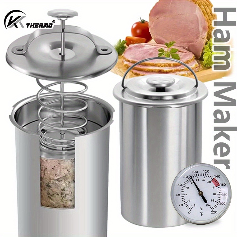 KT THERMO Stainless Steel Ham Maker with Meat Thermometer  Homemade Ham Press for Holiday Cooking & Gourmet NZ Kitchens
