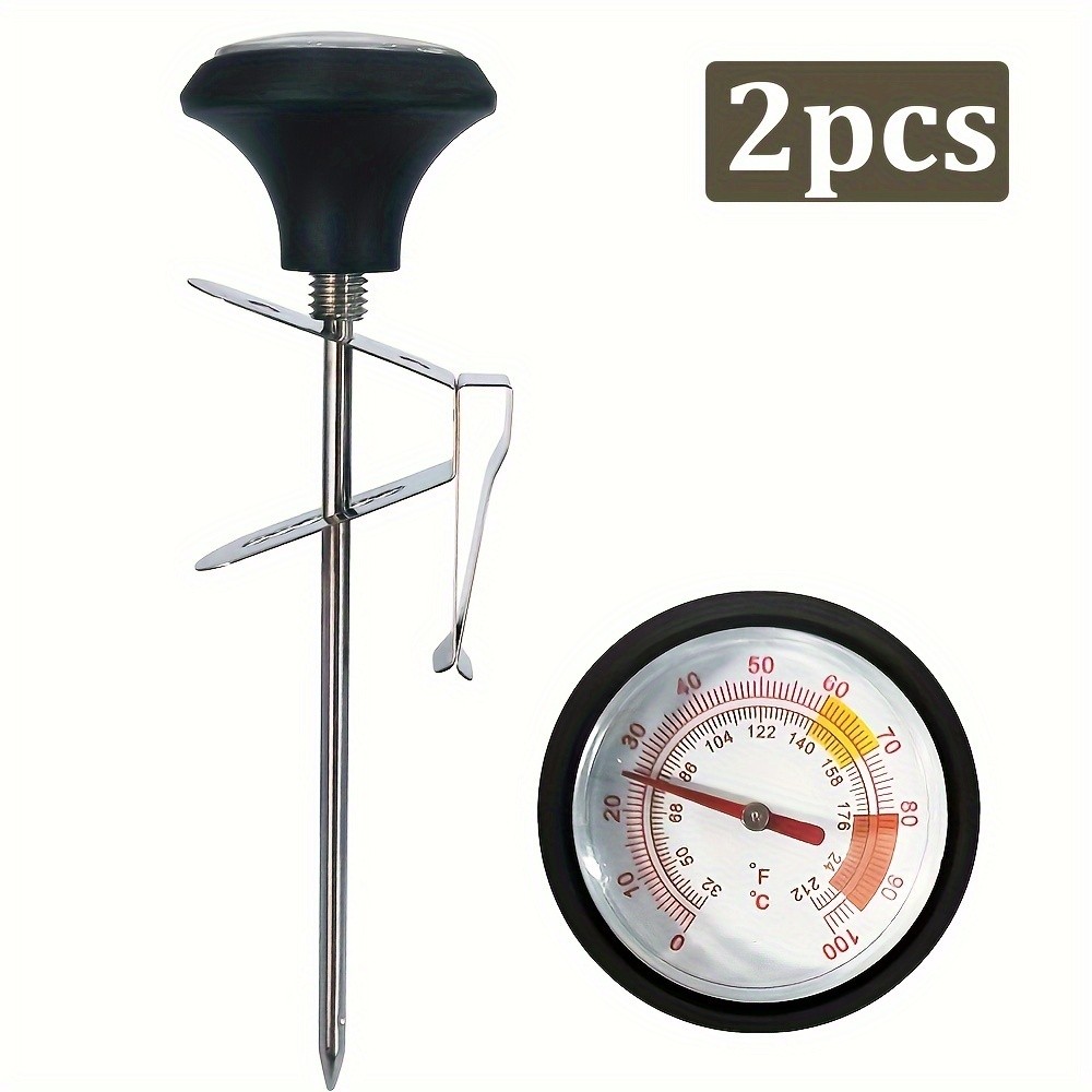 KT THERMO Stainless Steel Clip-On Coffee Thermometer  Anti-Scald Instant Read Probe for Pour-Over, Milk Frothing & Food Cooking