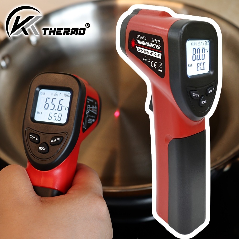KT THERMO Non-Contact Infrared Temperature Gun  Laser Thermometer -50C to 380C for Cooking, Baking & BBQ