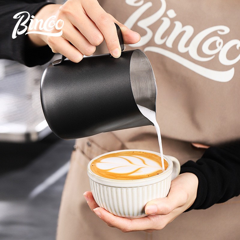 Bincoo Stainless Steel Coffee Frothing Pitcher  Professional Pointed Steam Jug for Milk Frothing, Pouring & Latte Art