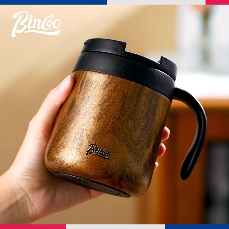 Bincoo 304 Stainless Steel Insulated Coffee Mug  Double-Wall Thermal Cup with Handle for Home, Office & Iced American-Style Drinks