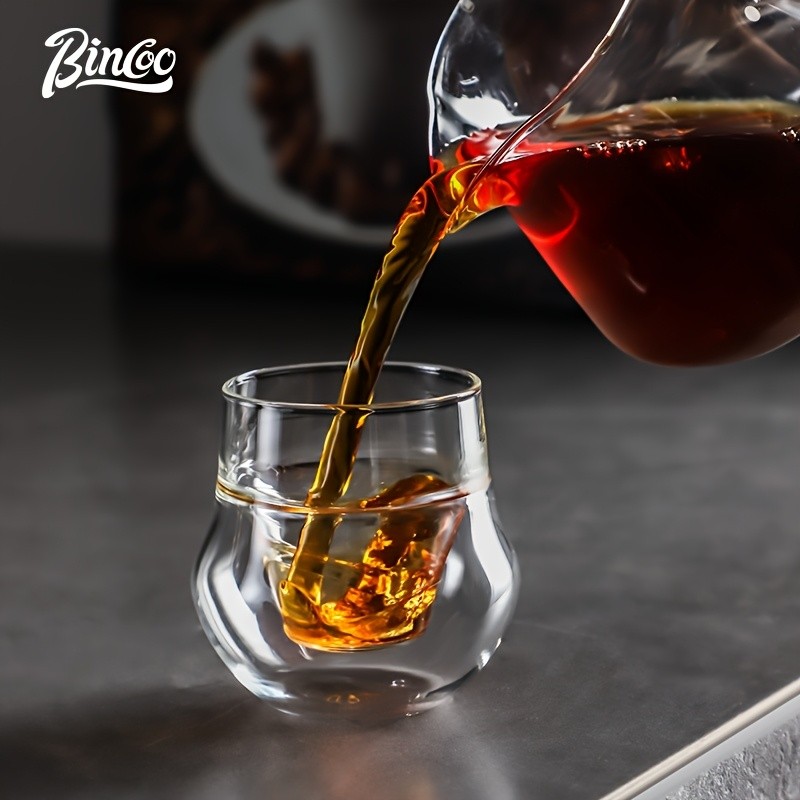 Bincoo Double Glass Coffee Cup  110ml Italian-Style Clear Espresso Mug