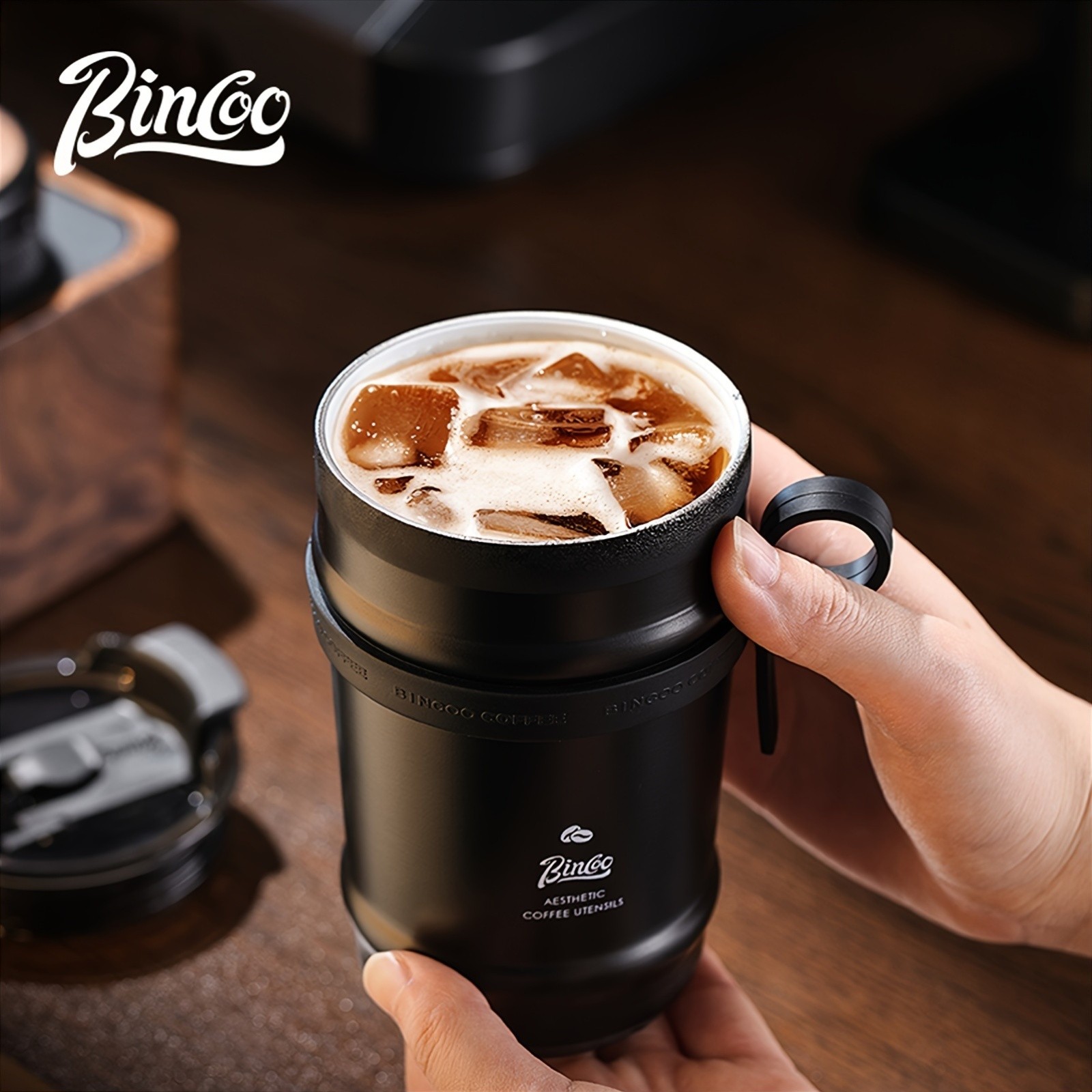 Bincoo Ceramic Liner Travel Mug  316 Stainless Steel Coffee Cup with Lid