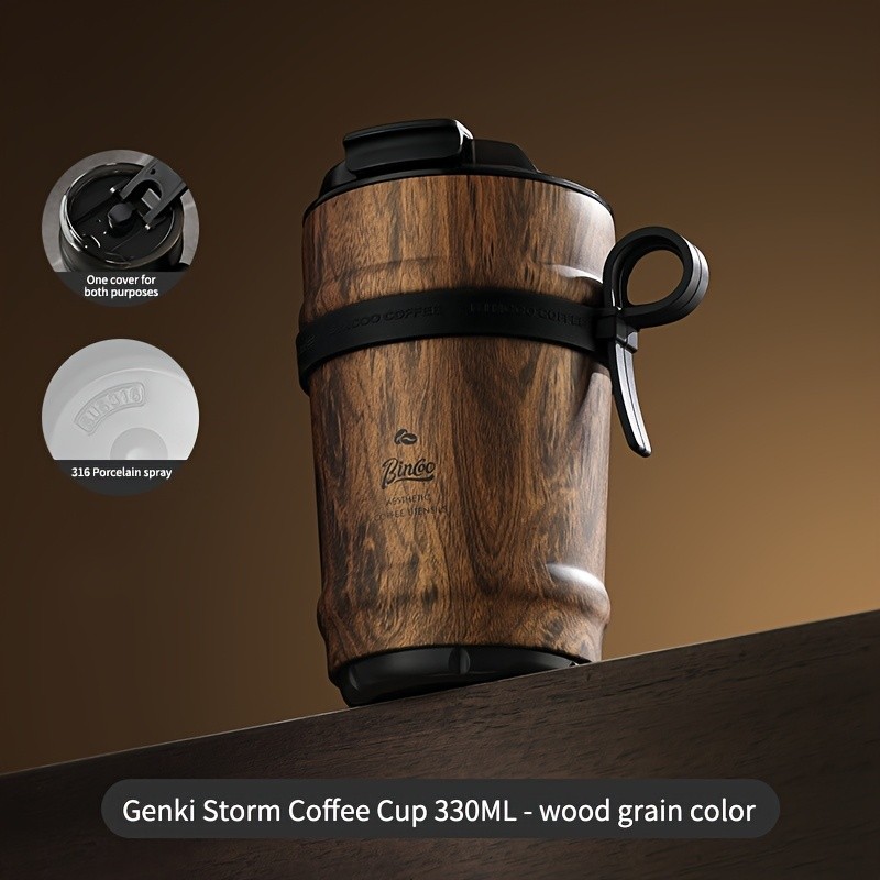 Bincoo Ceramic Liner Travel Mug  316 Stainless Steel Coffee Cup with Lid