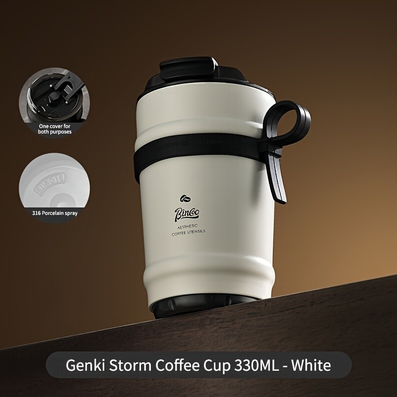 Bincoo Ceramic Liner Travel Mug  316 Stainless Steel Coffee Cup with Lid