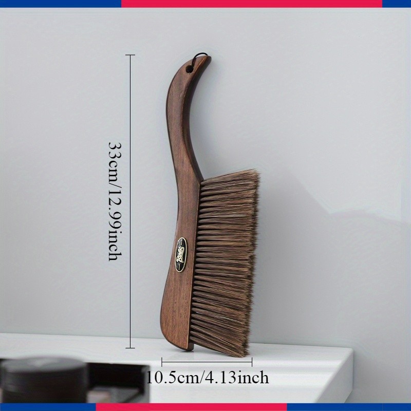 Bincoo Wooden Coffee Bar Cleaning Brush  Soft-Bristle Tabletop Brush with Lanyard